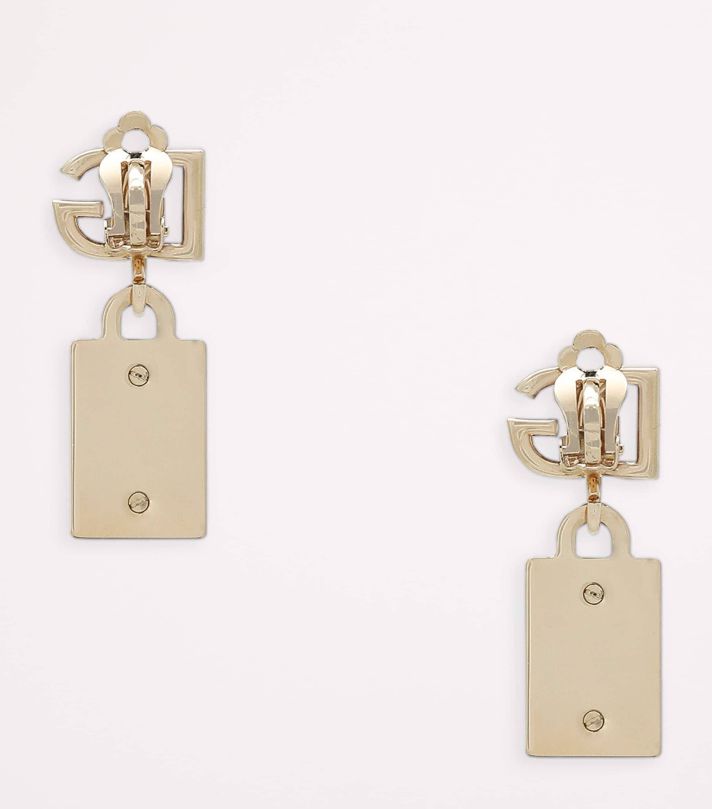 Logo-Plaque Clip-On Earrings 87562-TWO-COLOR Image 2