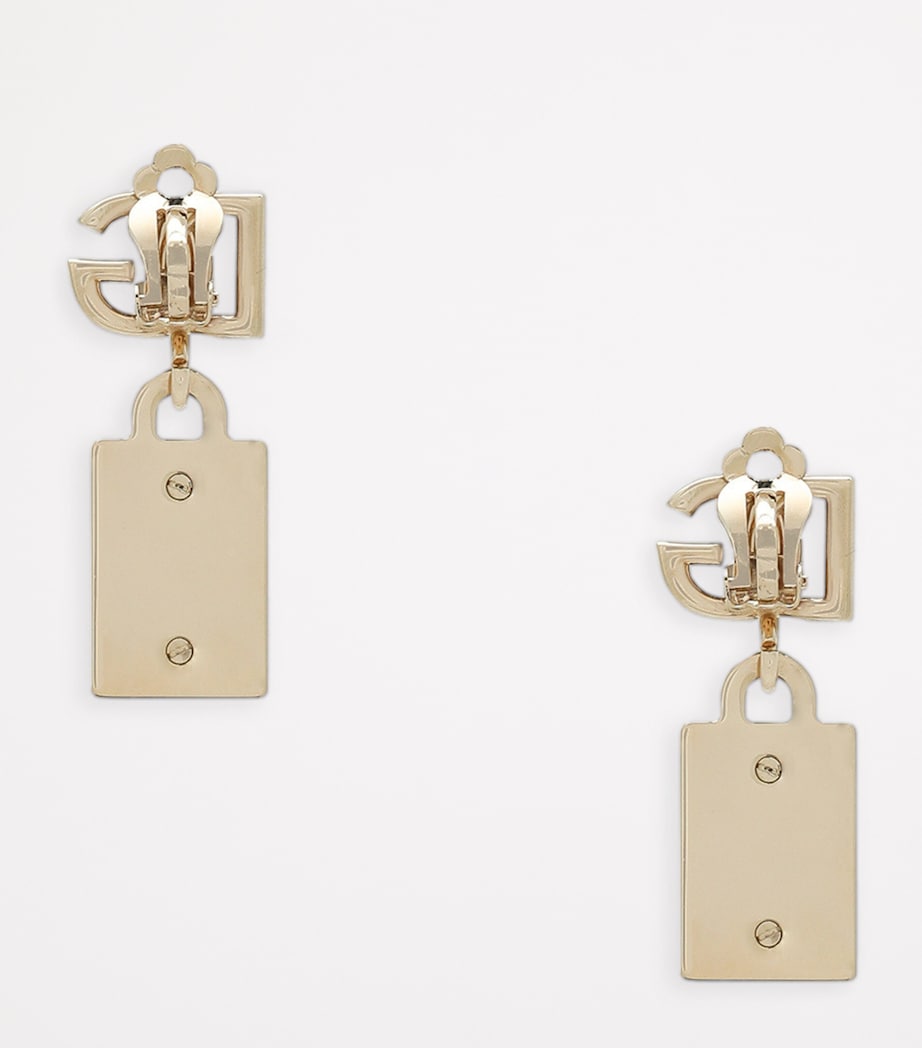 Logo-Plaque Clip-On Earrings 87562-TWO-COLOR Image 2