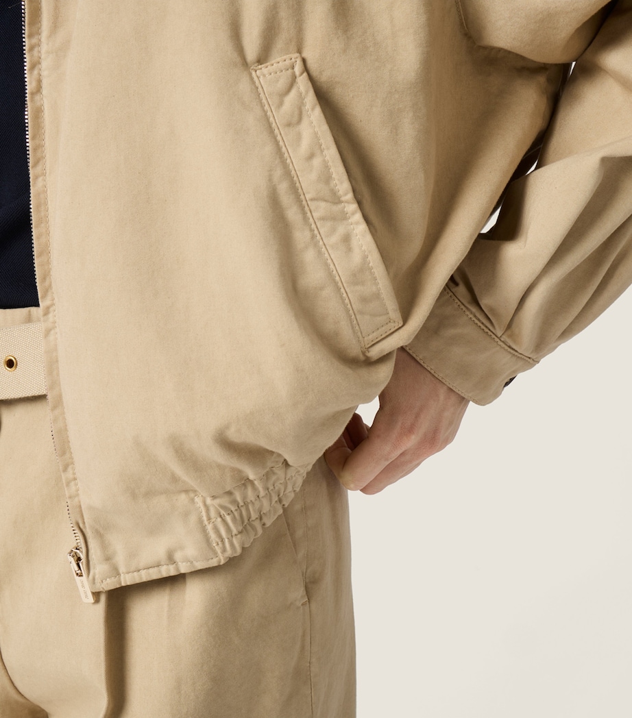 Miu Miu Womens Gabardine Hooded Jacket Neutral Image 6