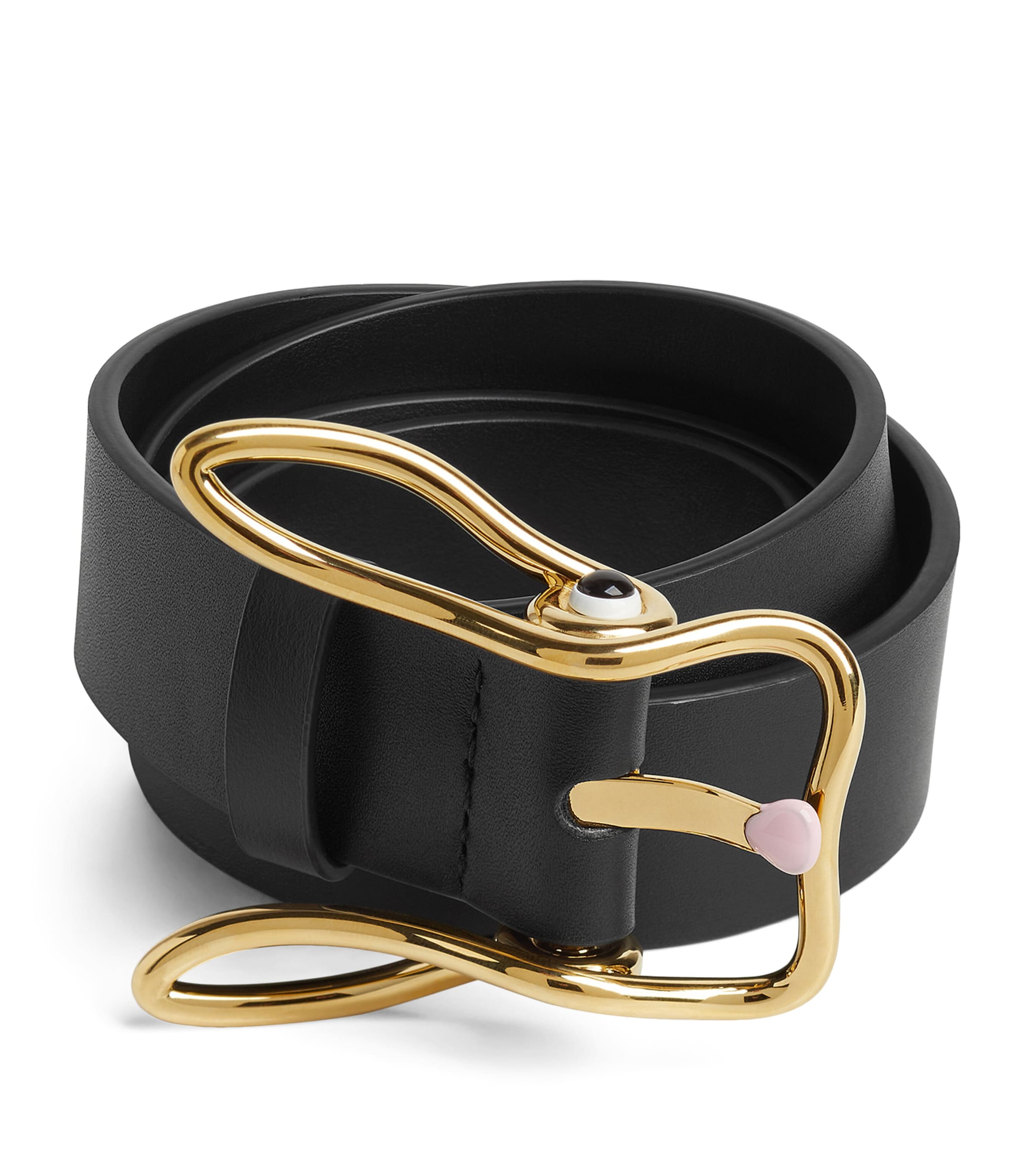 Bottega Veneta Leather Bunny Belt In Black