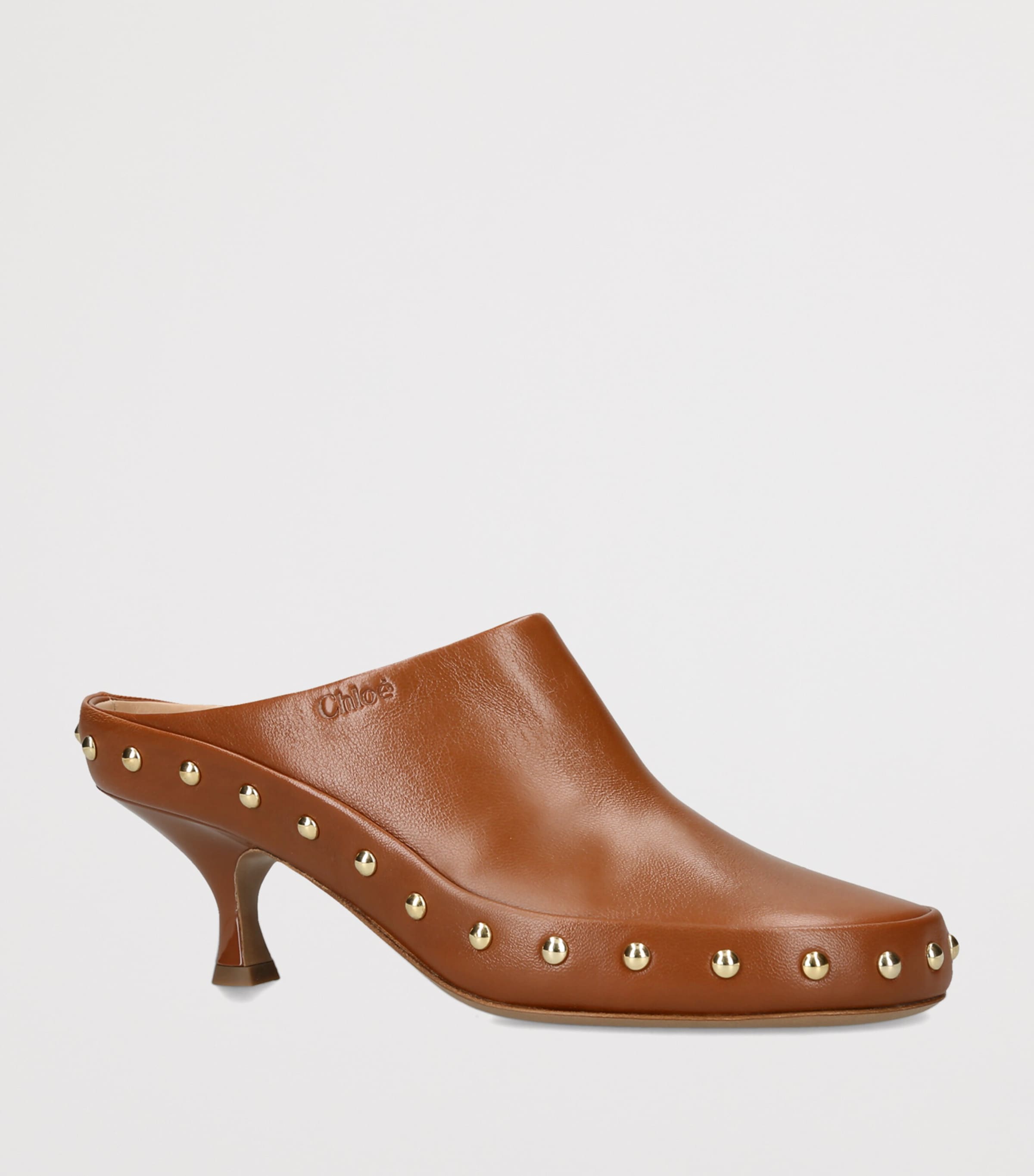 Chloé Junie Heeled Mules 60 Mid Brown Image 2