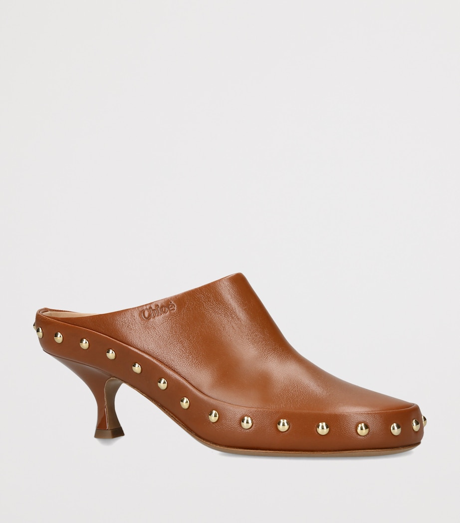 Chloé Junie Heeled Mules 60 Mid Brown Image 2