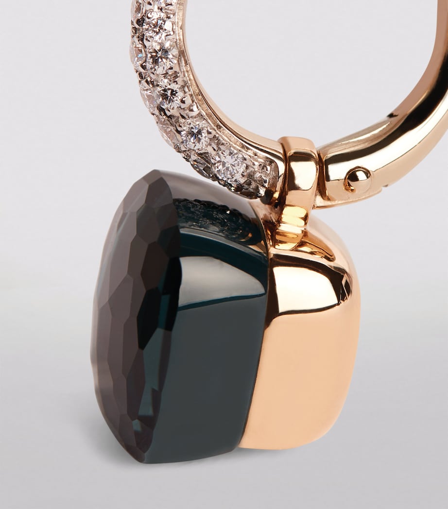 Mixed Metal, Diamond and London Blue Topaz Nudo Drop Earrings DB0TL Image 3