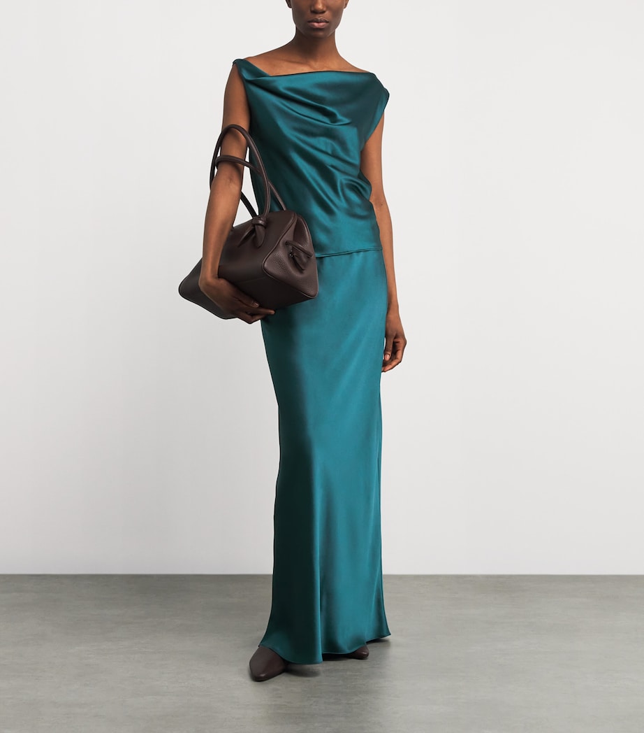 Satin Cowl-Neck Barb Top PACIFIC Image 2