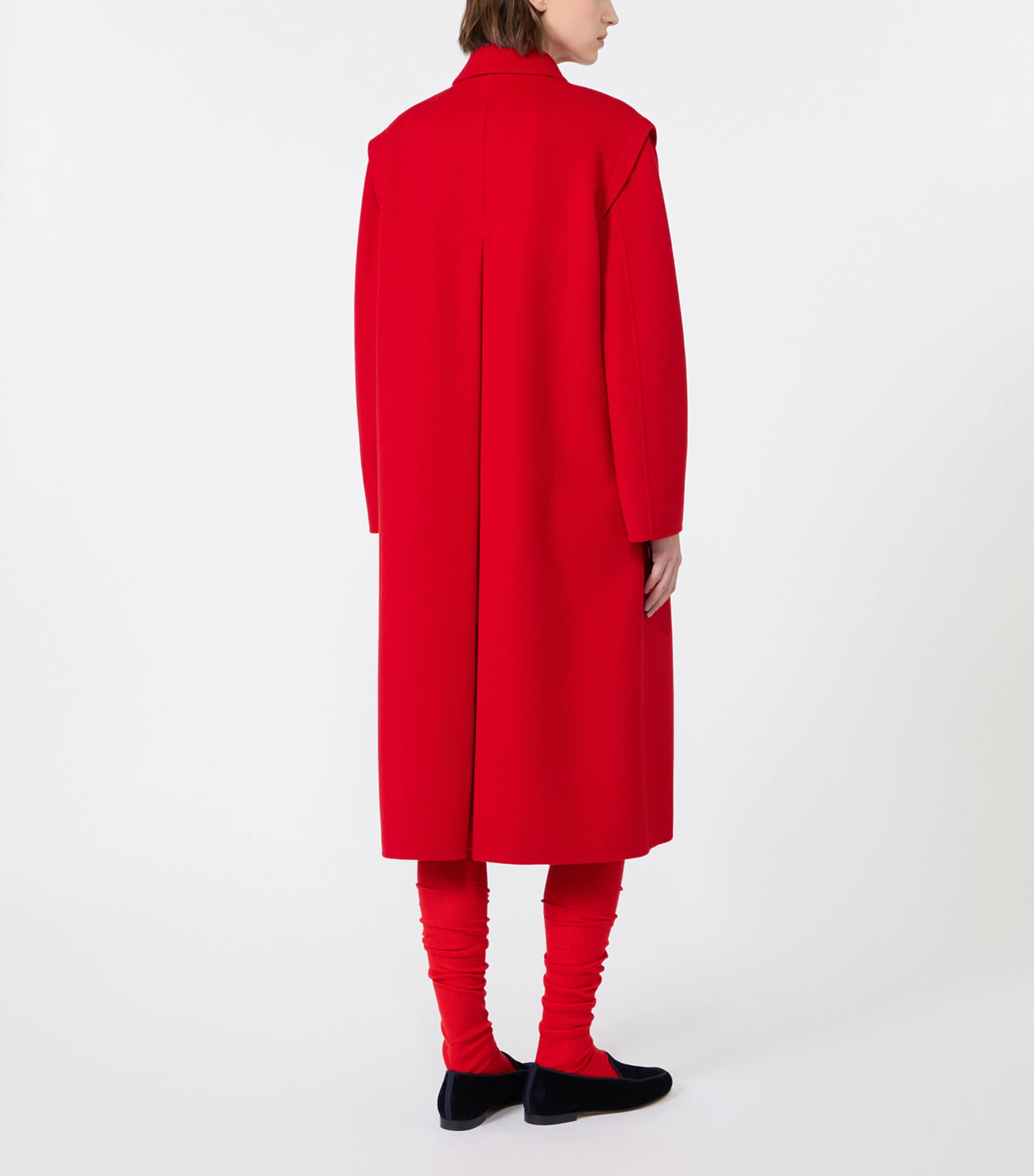 Weekend Max Mara Womens Wool-Blend Long Coat Red Image 3