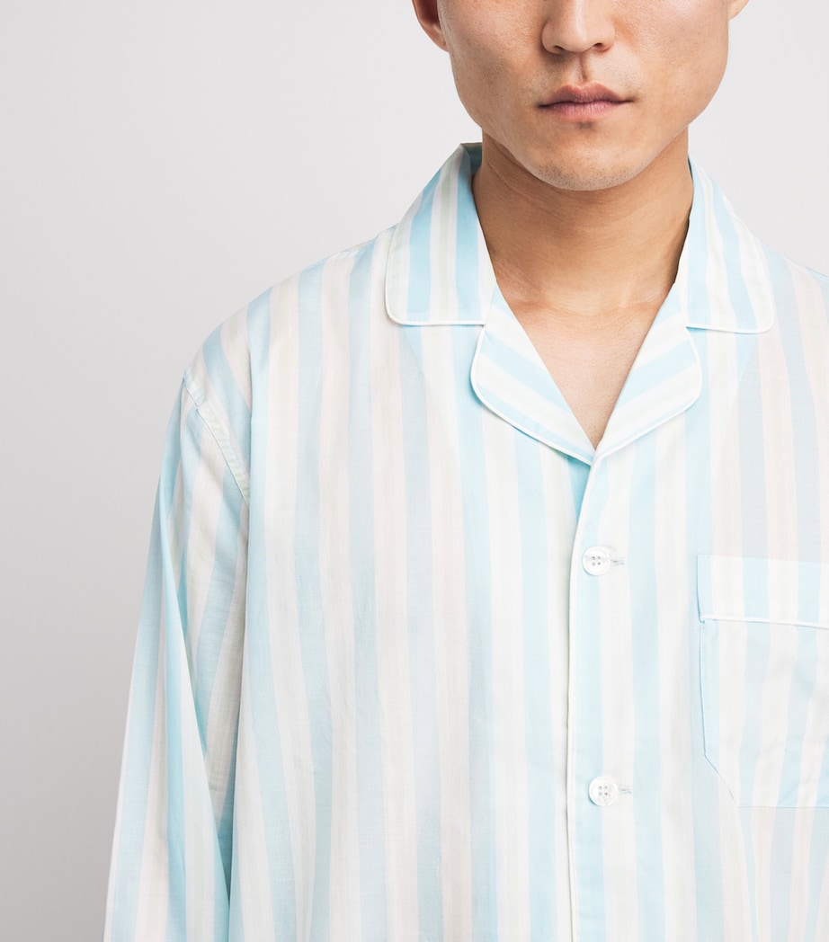 Derek Rose Mens Cotton Amalfi Pyjama Set Blu Image 3