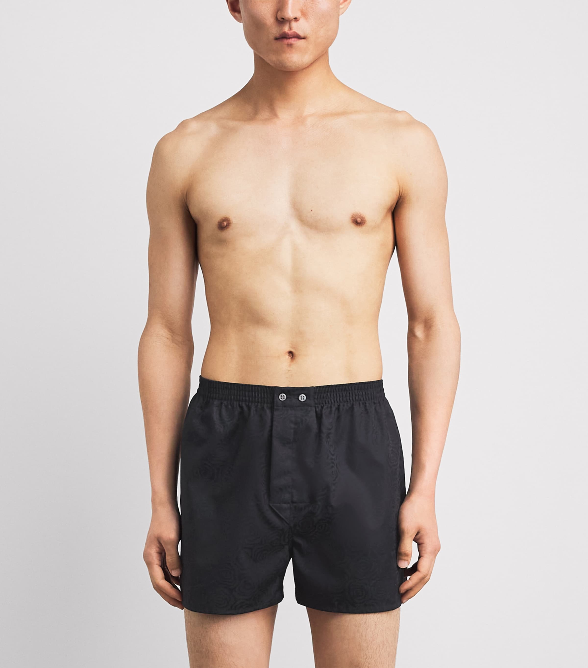 Derek Rose Mens Cotton Jacquard Boxer Shorts Bla Image 2