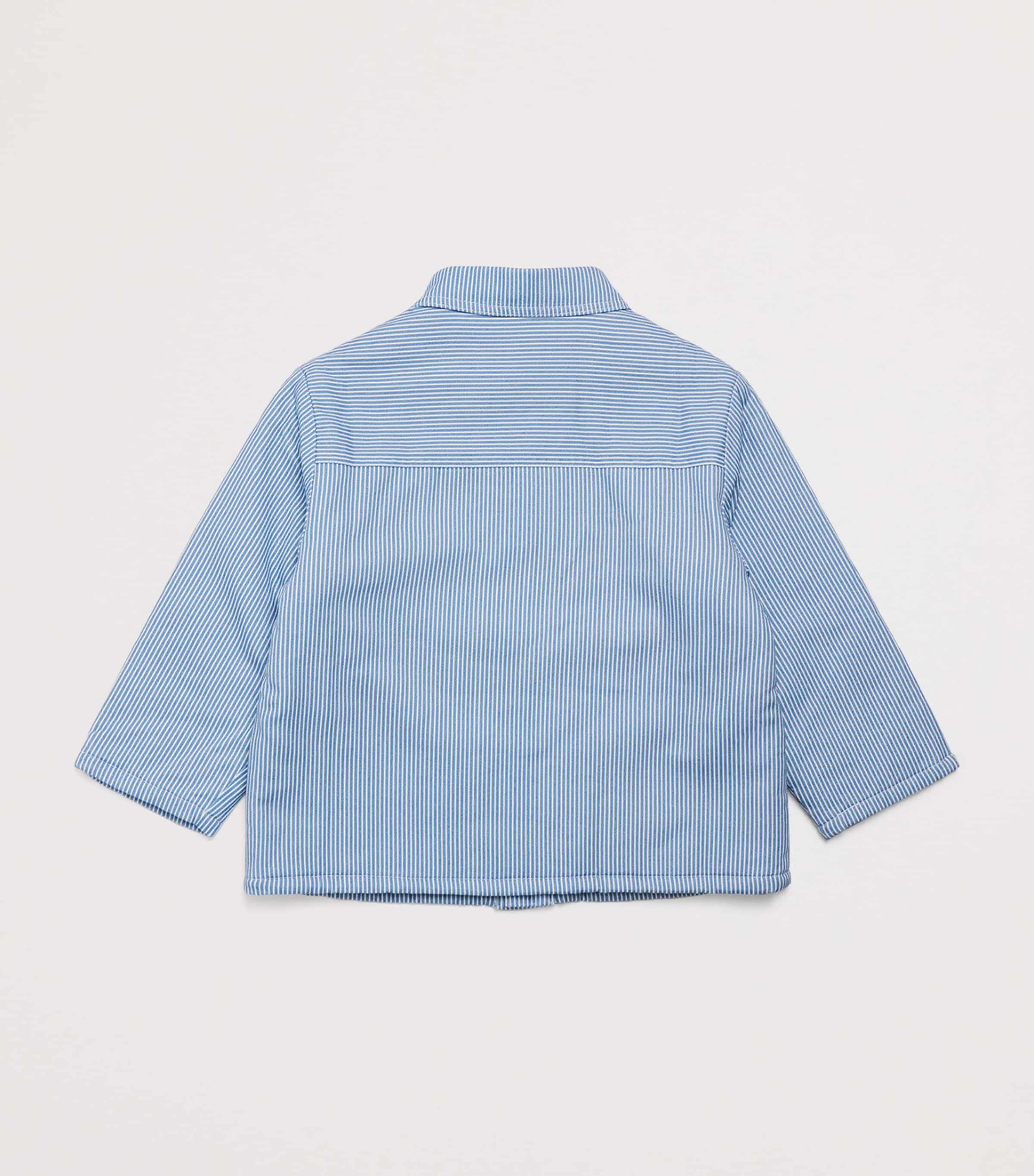 Stella McCartney Kids Cotton Stripe Sherpa Jacket (3-14 Years) Blu Image 2