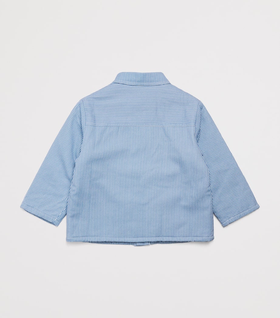 Stella McCartney Kids Cotton Stripe Sherpa Jacket (3-14 Years) Blu Image 2