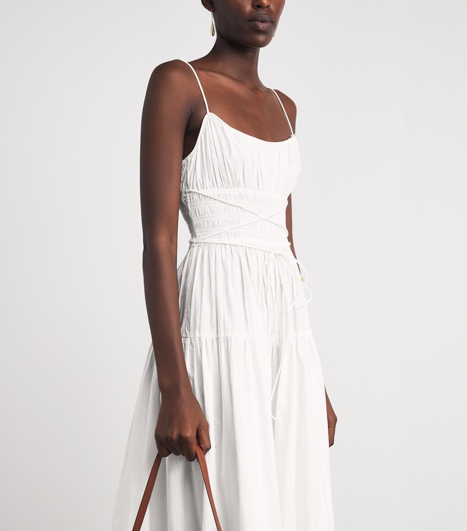 DÔEN Womens Organic Cotton Safia Midi Dress Salt Image 3