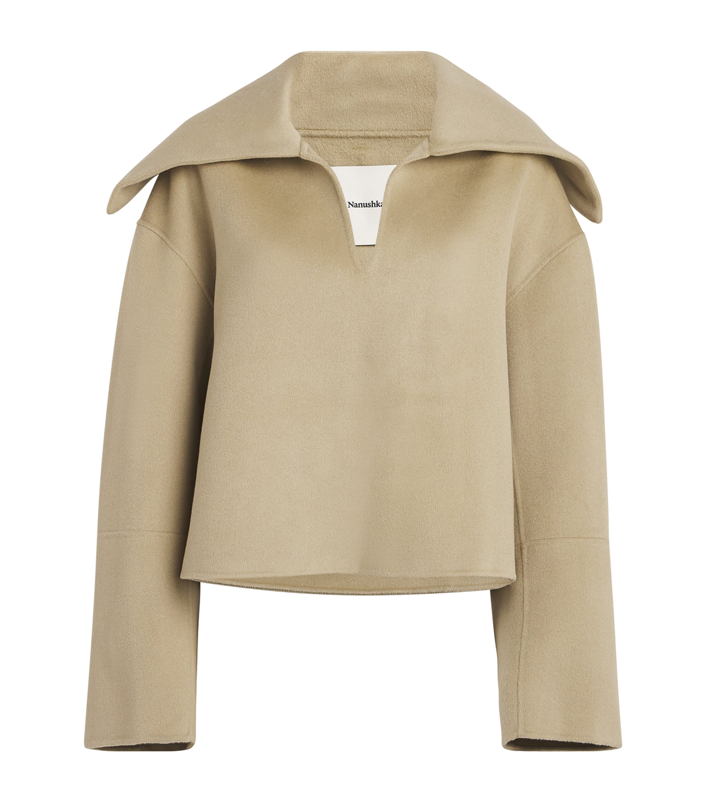 Nanushka Wool-silk Maxe Sweatshirt In Neutral