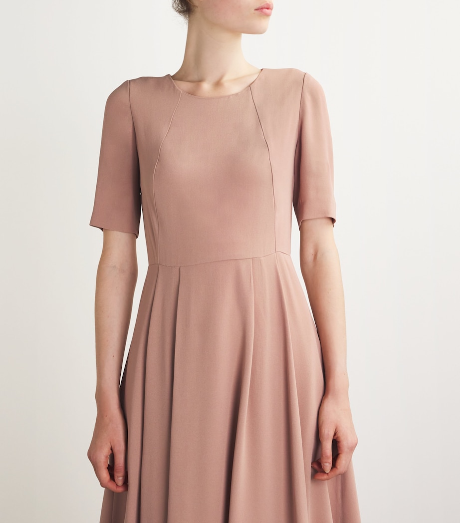 Asymmetric Belted Midi Dress POWDER PINK Image 6
