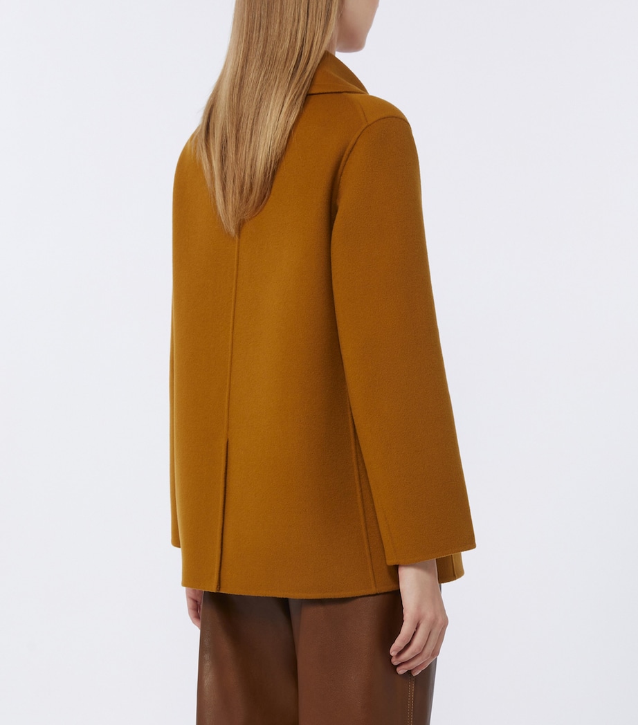 Virgin Wool Double-Breasted Coat MUSTARD Image 4