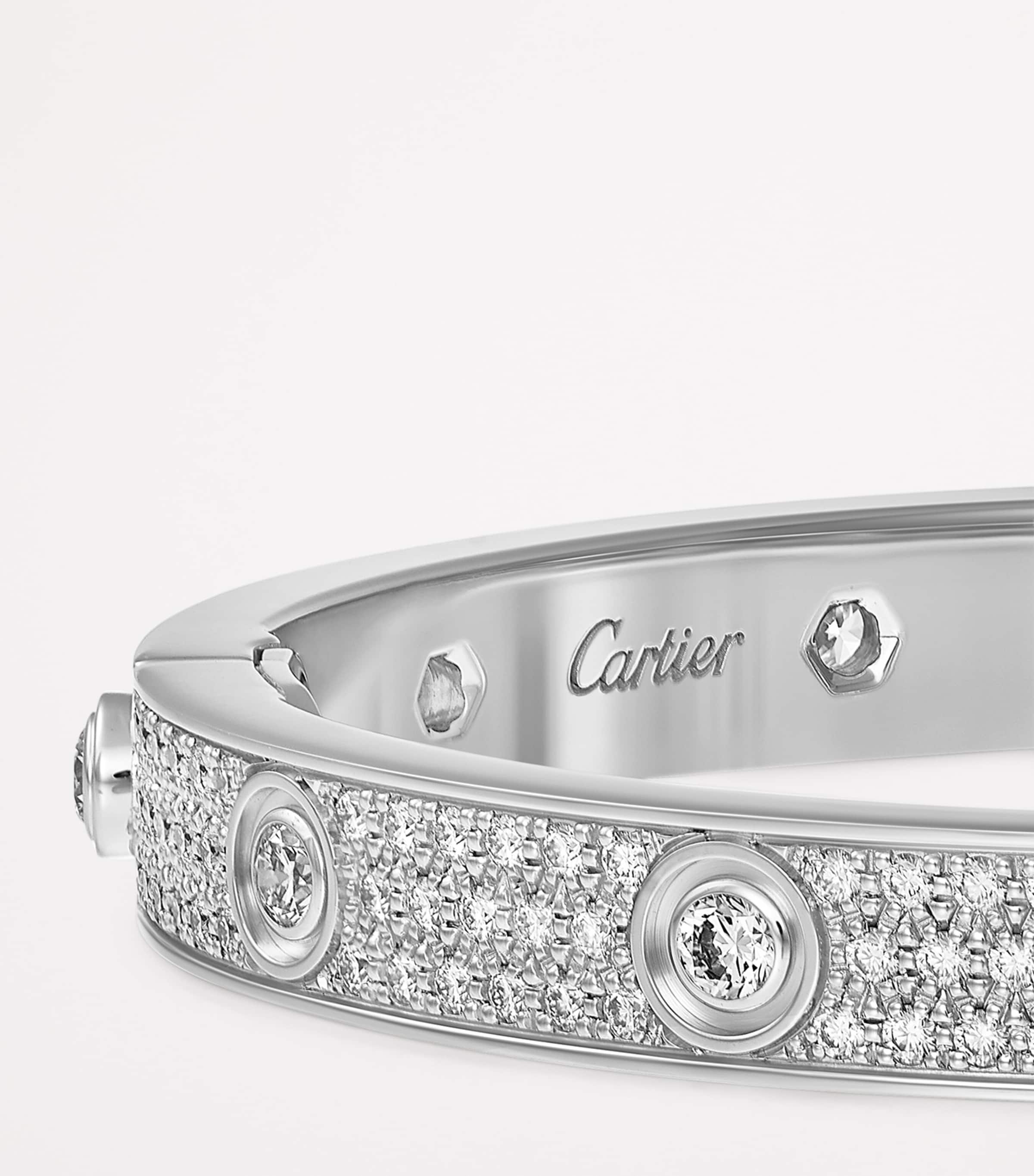 White Gold and Diamond LOVE Bracelet WHITE GOLD Image 4