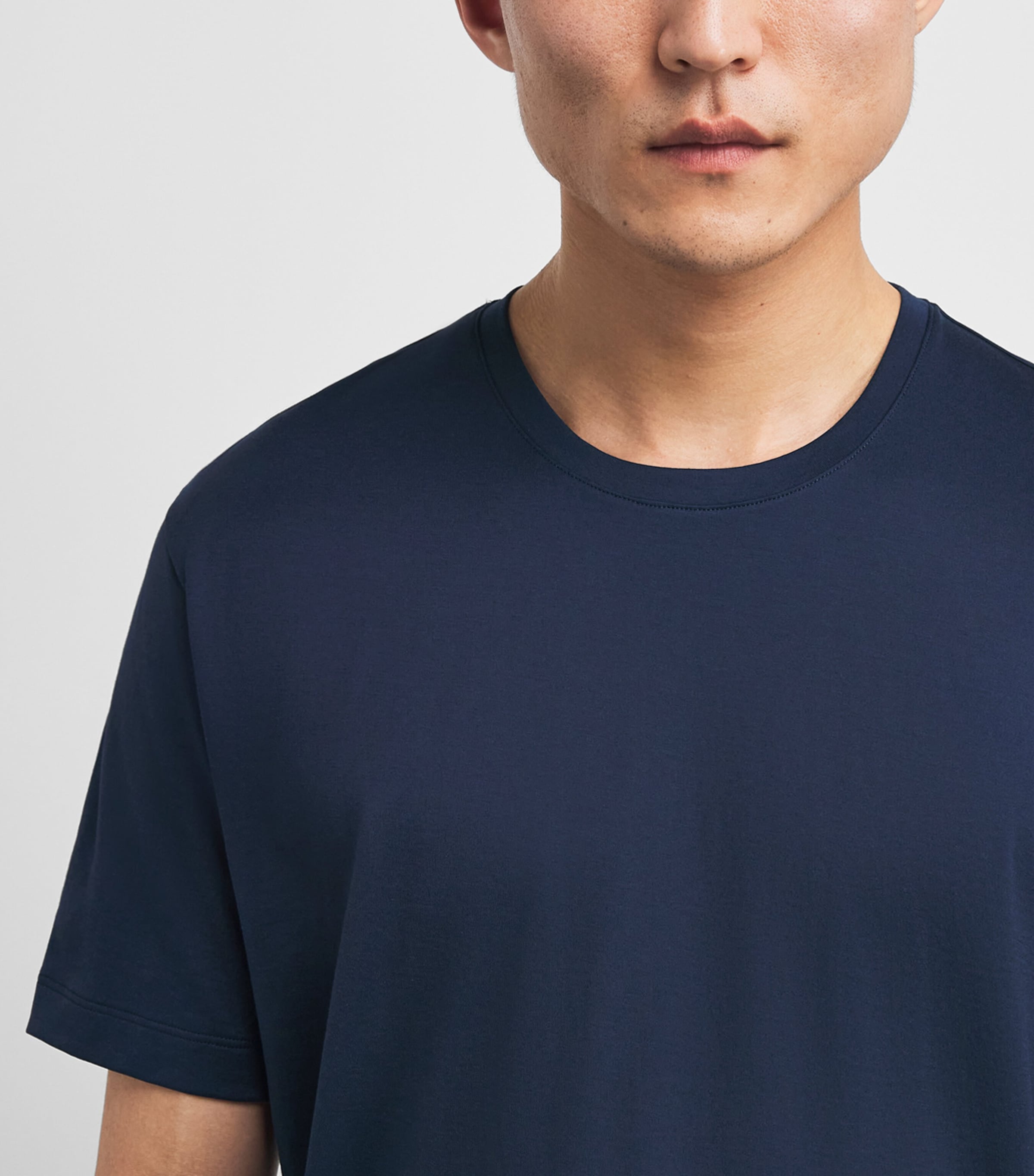 Hanro Mens Cotton Night & Day T-Shirt Deep Navy Image 3