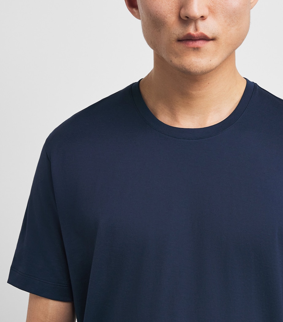 Hanro Mens Cotton Night & Day T-Shirt Deep Navy Image 3
