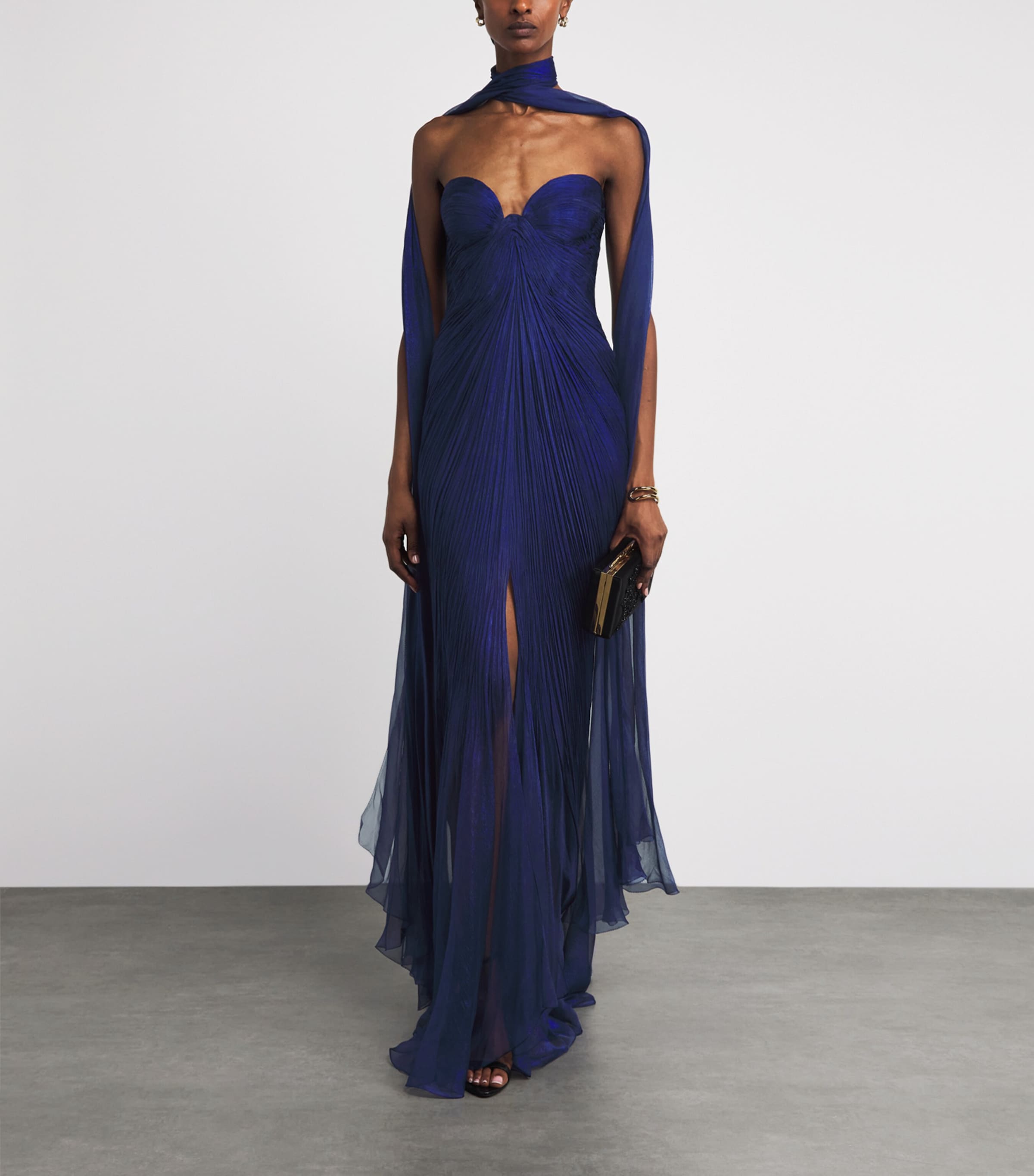 Maria Lucia Hohan Womens Silk Salima Bustier Gown Galaxy Image 2