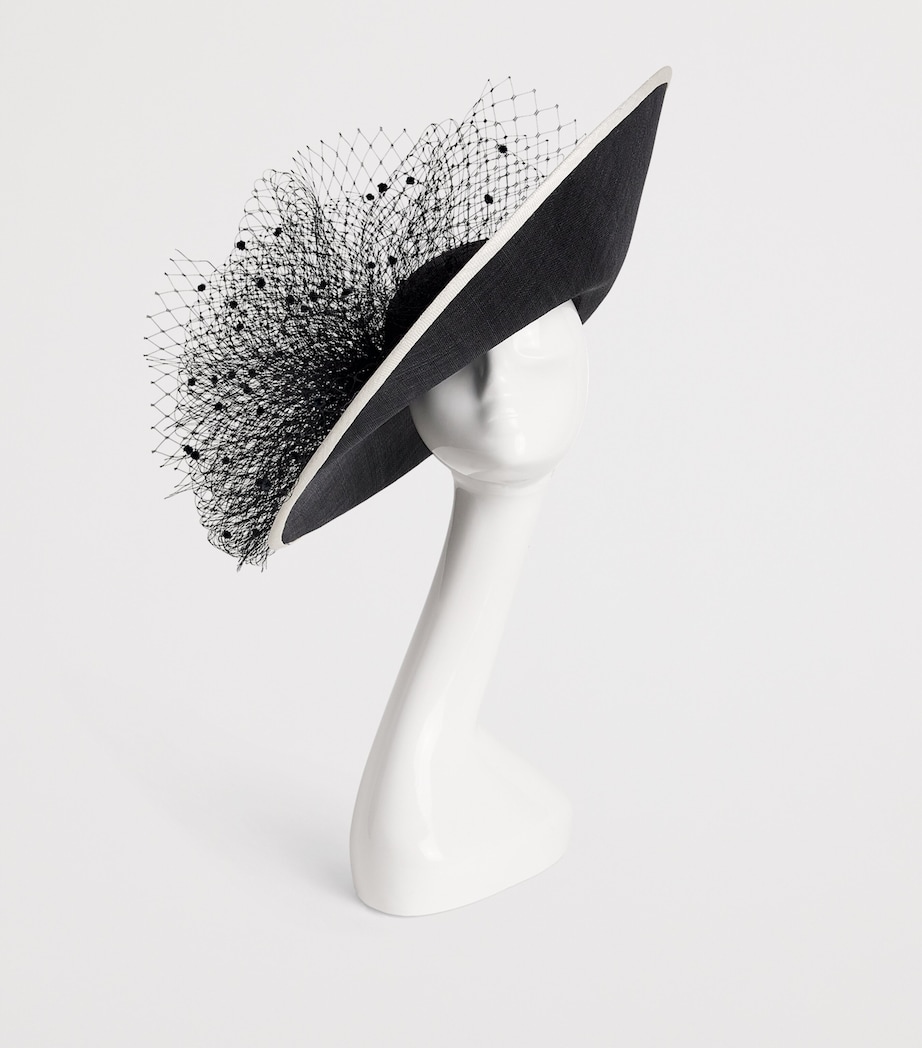 Net-Detail Hat Fascinator BLACK/WHITE Image 2