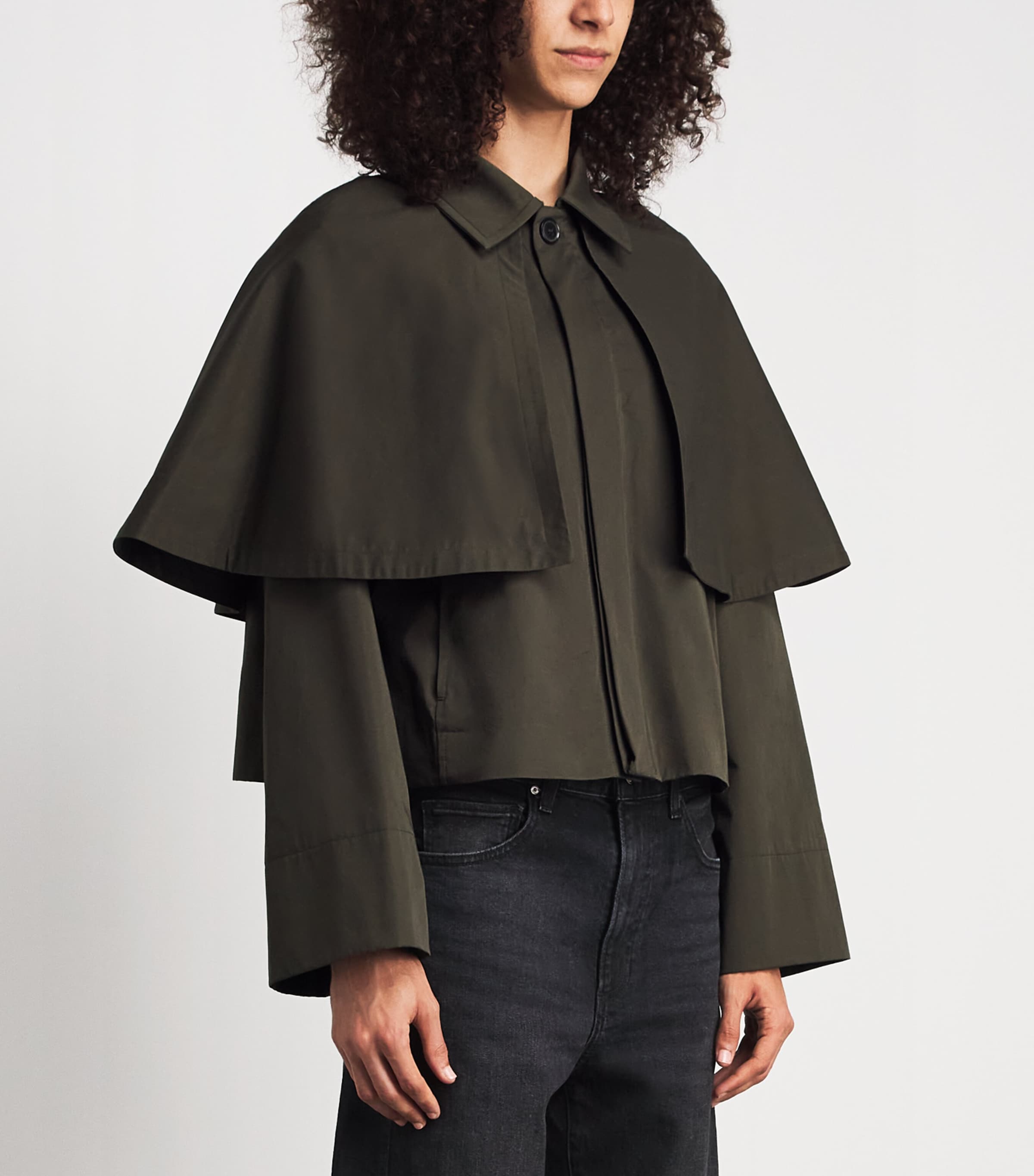 FRAME Womens Cotton Storm-Flap Trench Jacket Military Green Image 4