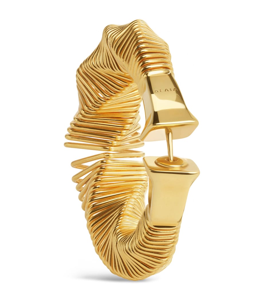 Square Spiral Hoop Earrings NOIR Image 4