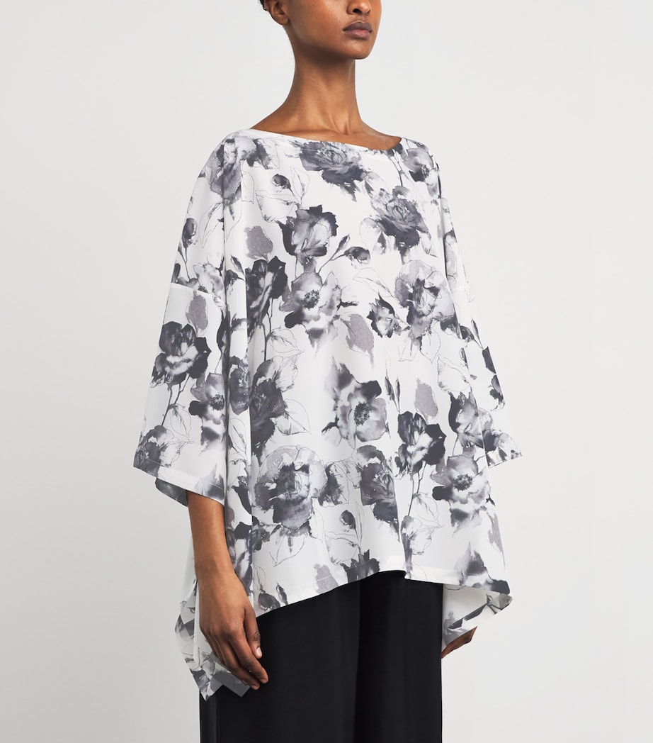 Silk Floral Top MNOCHROM Image 3