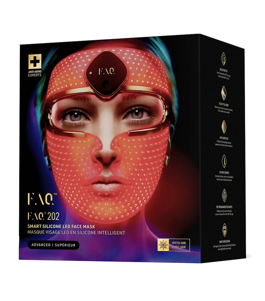 FAQ™ 202 Wireless Silicone 7 LED Light + NIR AntiAgeing Face Mask Treatment NO COLOUR Image 2