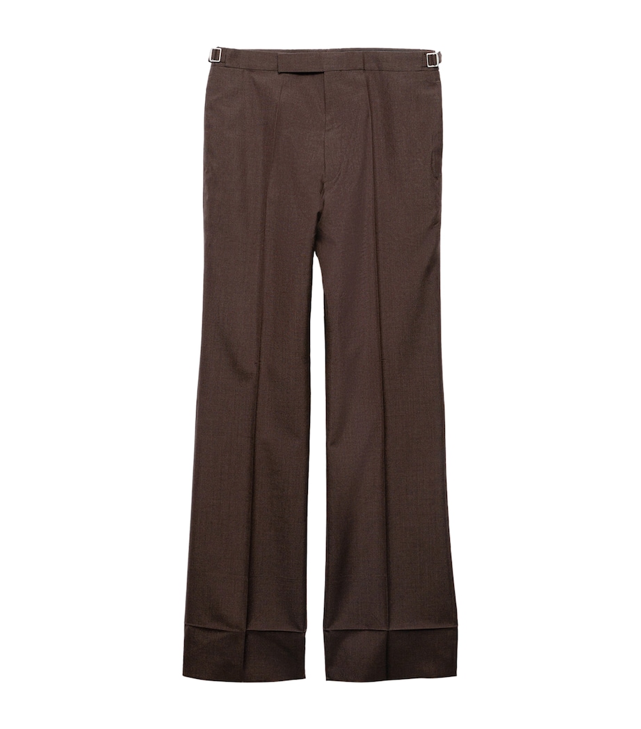 Mohair-Silk Straight Tailored Trousers F0192 Image 1