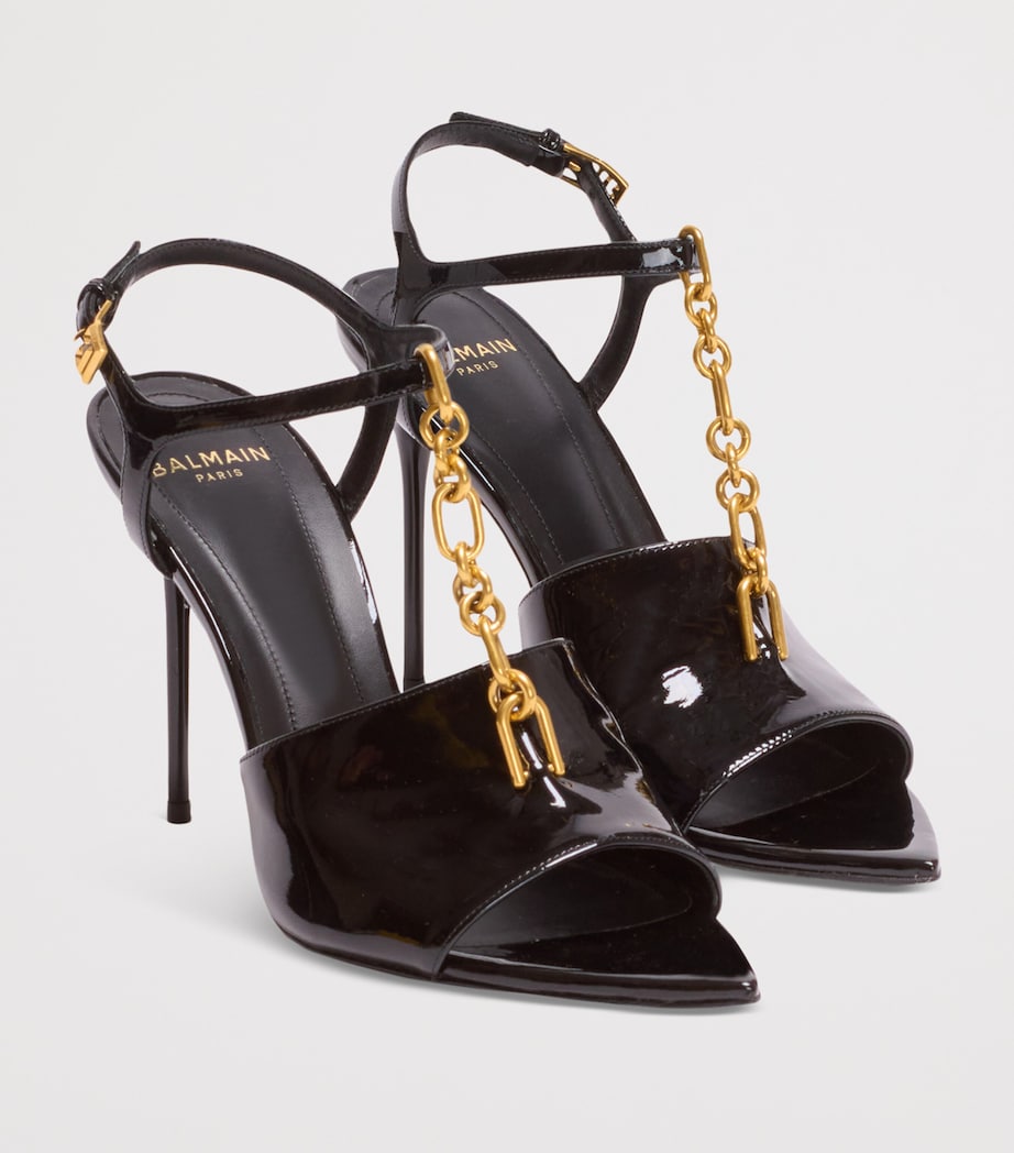 Patent Leather Sync Heeled Mules 95 0PA NOIR Image 2