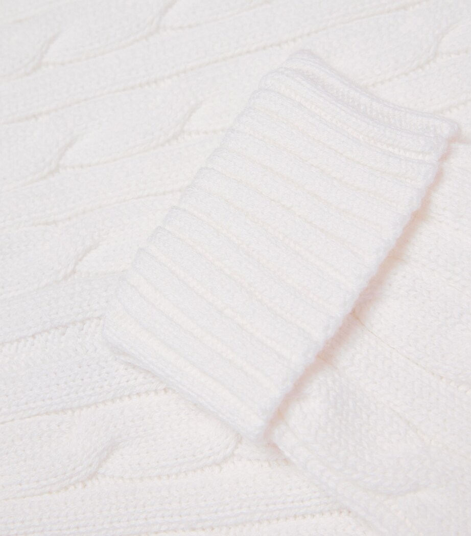 Ralph Lauren Kids Cotton Cable-Knit Cardigan and Leggings Set (3-24 Months) White Image 4