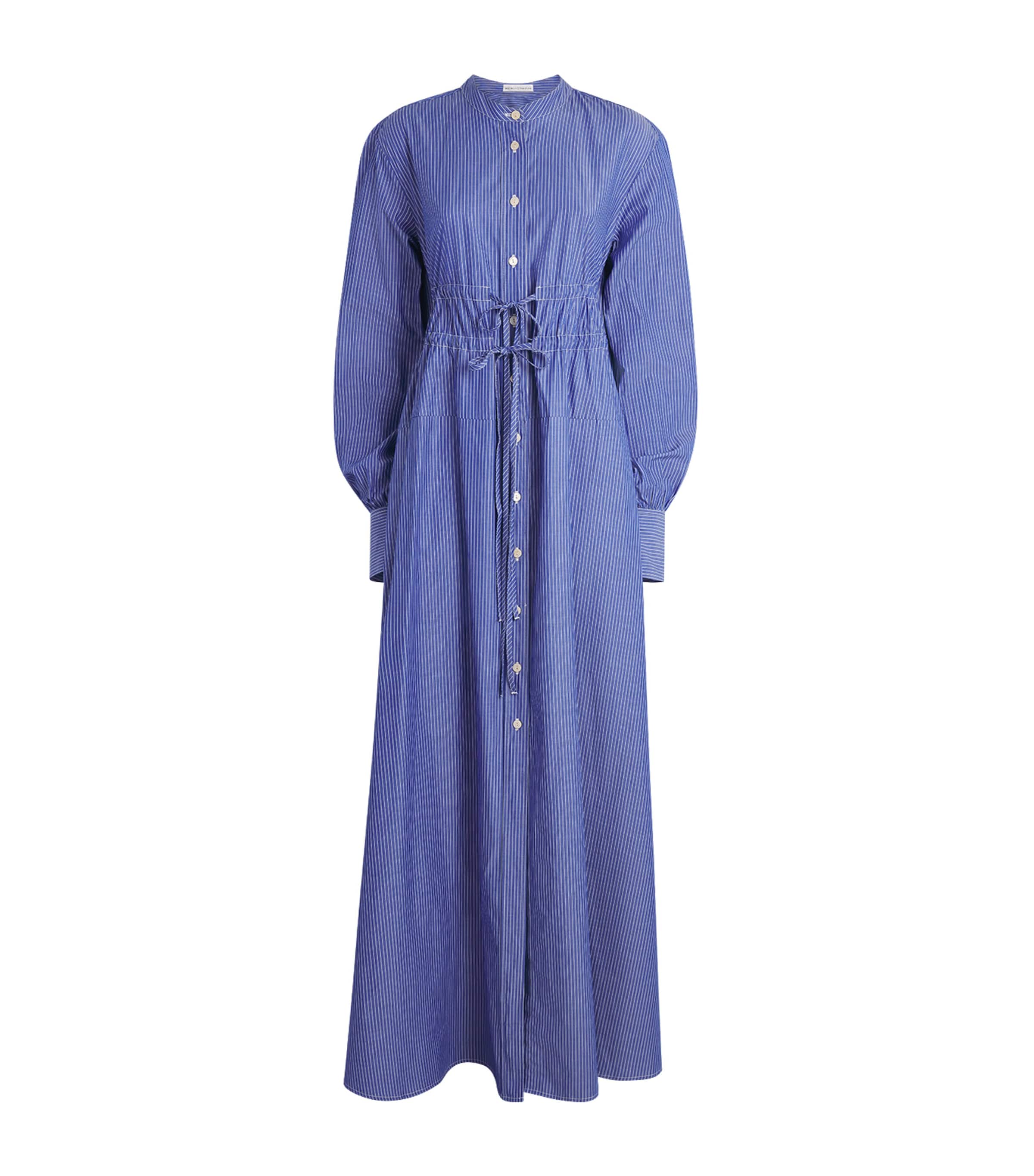 Palmer//Harding Womens Cotton Poplin Striped Clarity Maxi Dress Blu Blu Cttn Pn Strp Image 1