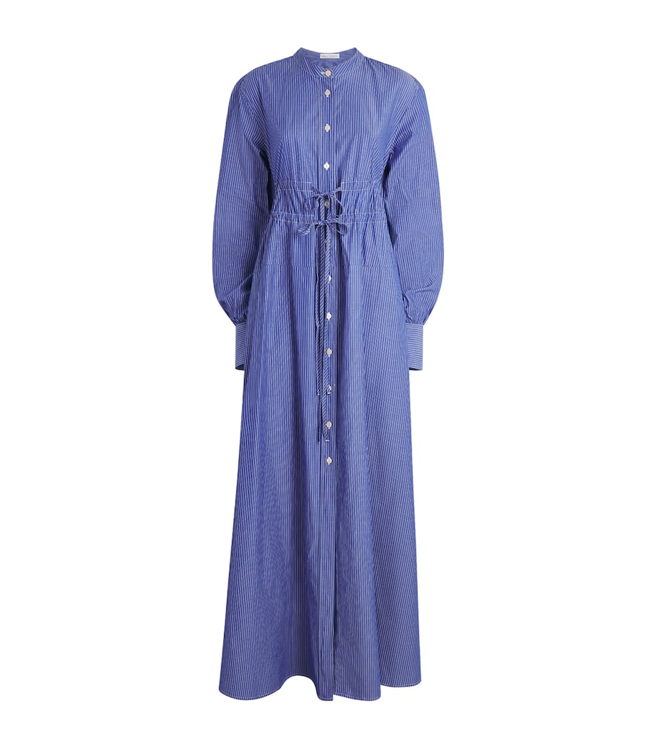 Palmer//Harding Womens Cotton Poplin Striped Clarity Maxi Dress Blu Blu Cttn Pn Strp Image 1