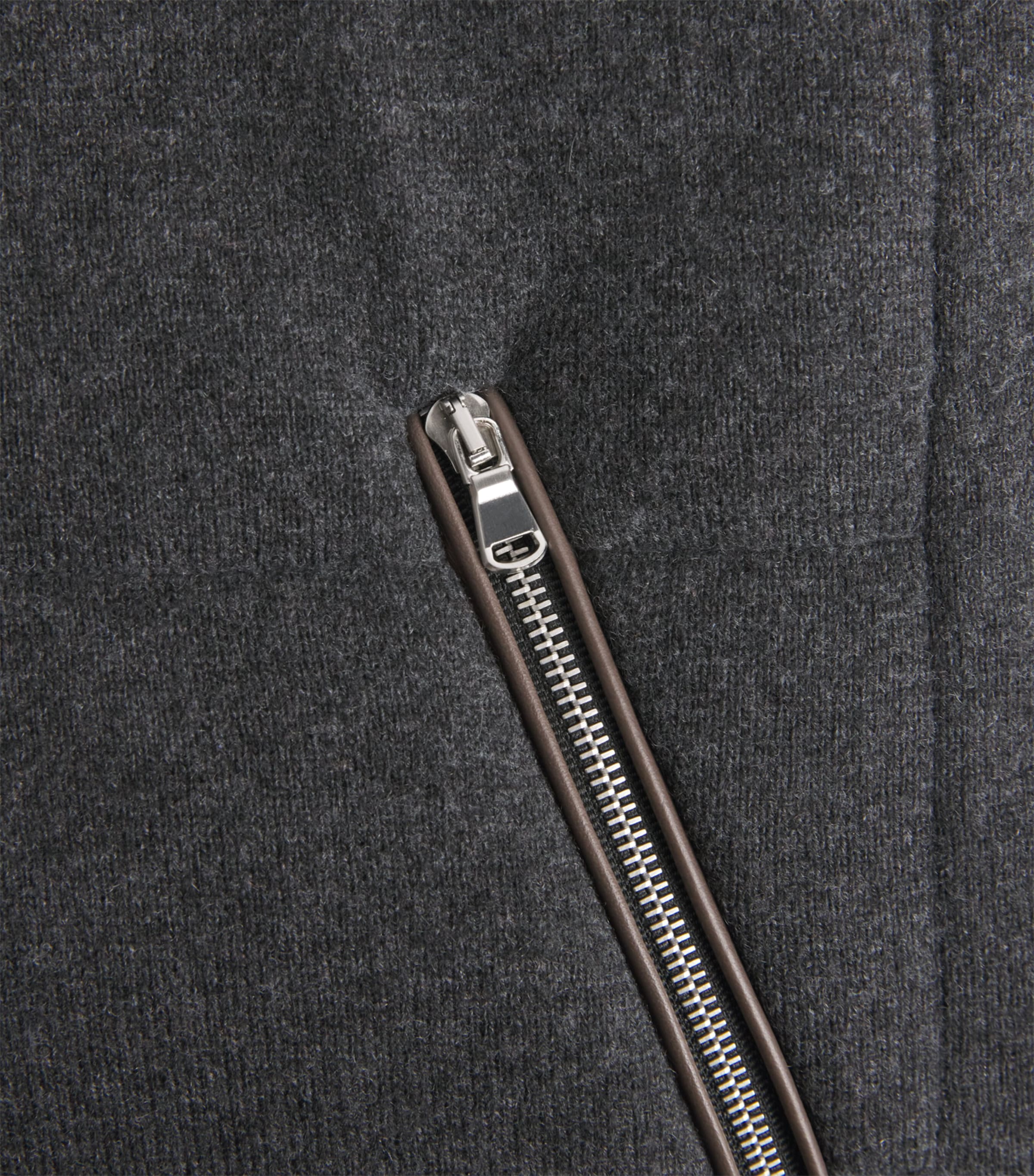 N.Peal Mens Cashmere Fur-Lined Jacket Charcoaldark Grey Image 7