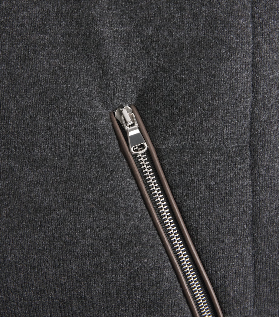 N.Peal Mens Cashmere Fur-Lined Jacket Charcoaldark Grey Image 7