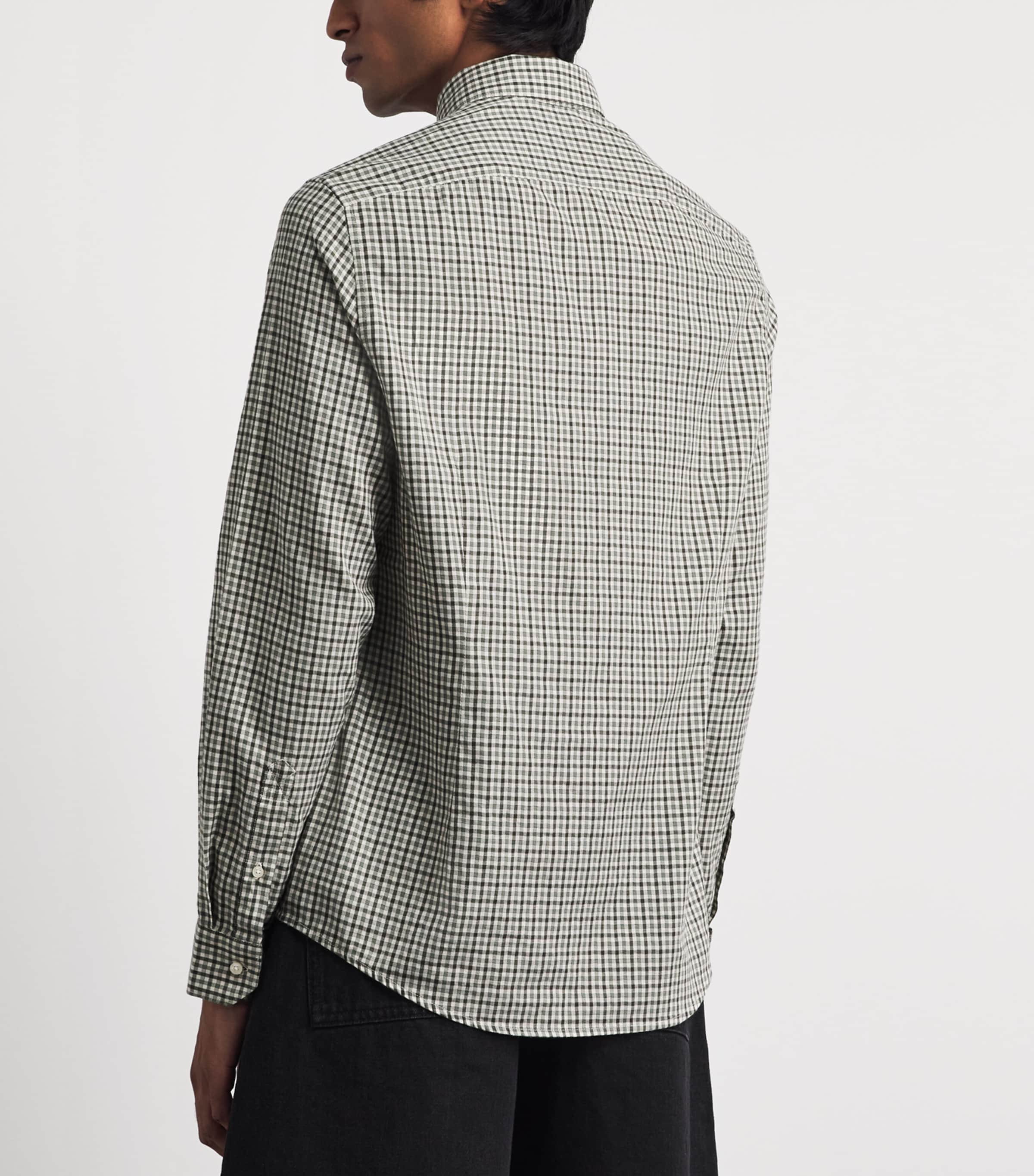 Barbour Mens Gingham Padshaw Shirt Olive Image 5