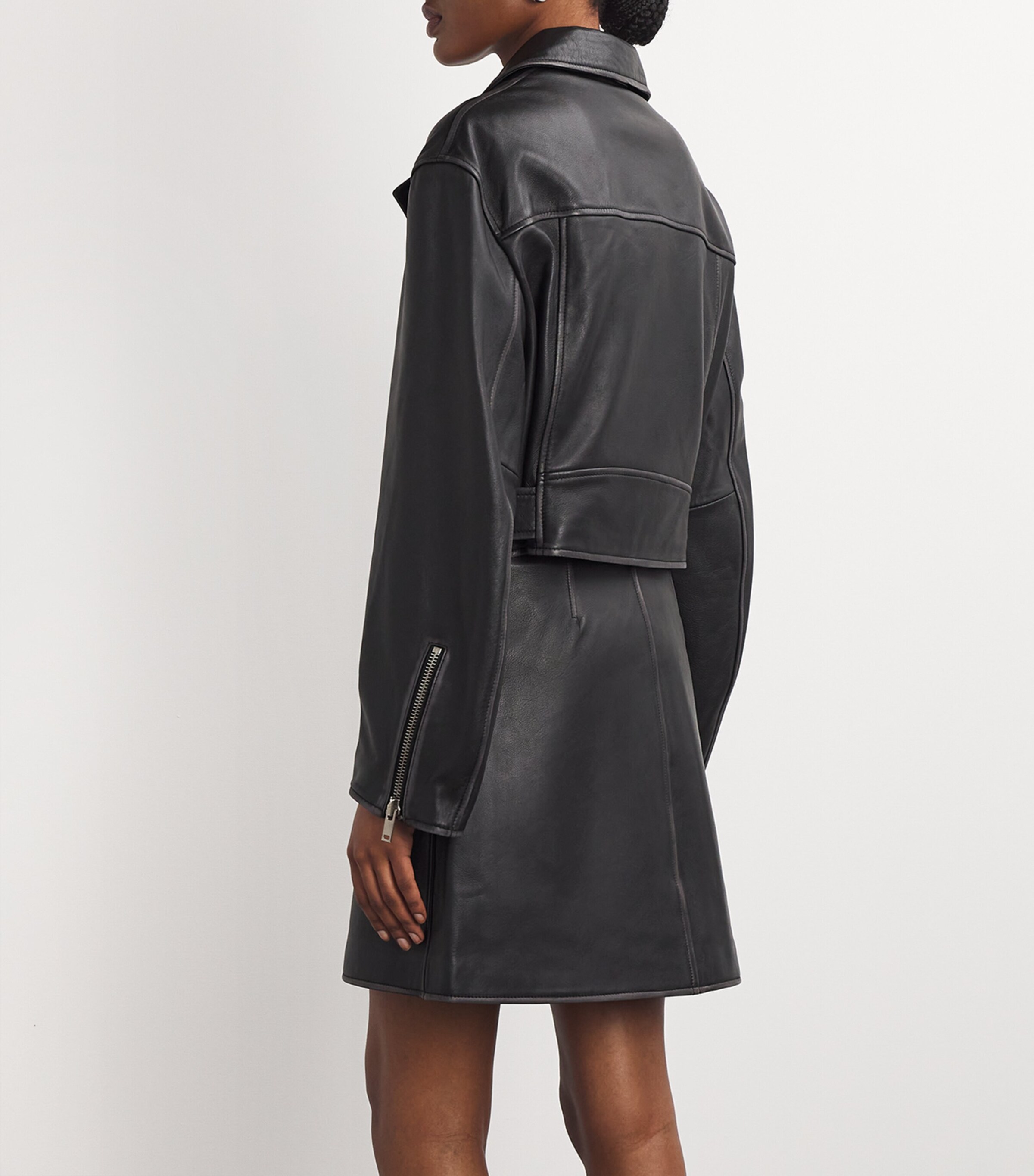 Weekend Max Mara Leather Biker Jacket | Harrods QA
