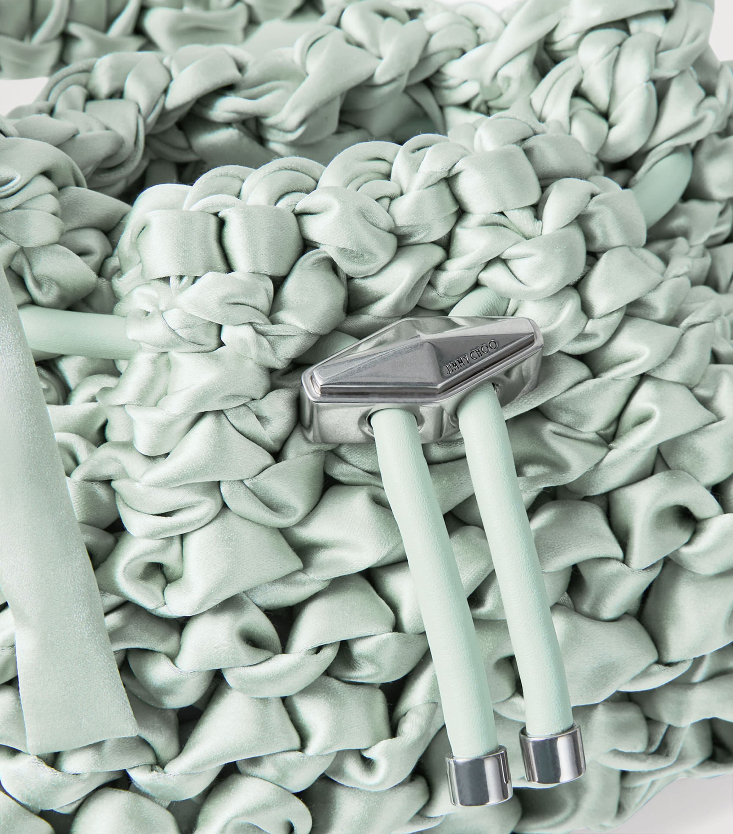 Small Satin Cinch Shoulder Bag LIGHT VERDE/ANTIQUE Image 3