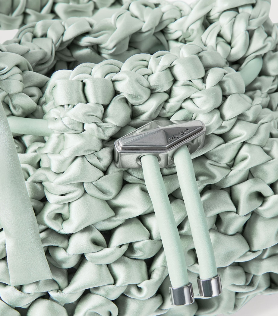 Small Satin Cinch Shoulder Bag LIGHT VERDE/ANTIQUE Image 3