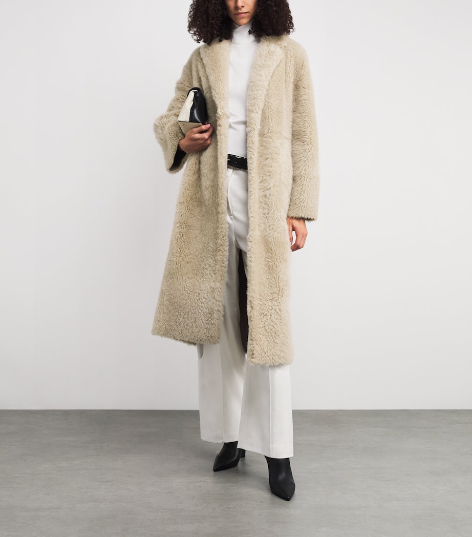 Shearling Trench Coat BEIGE Image 2