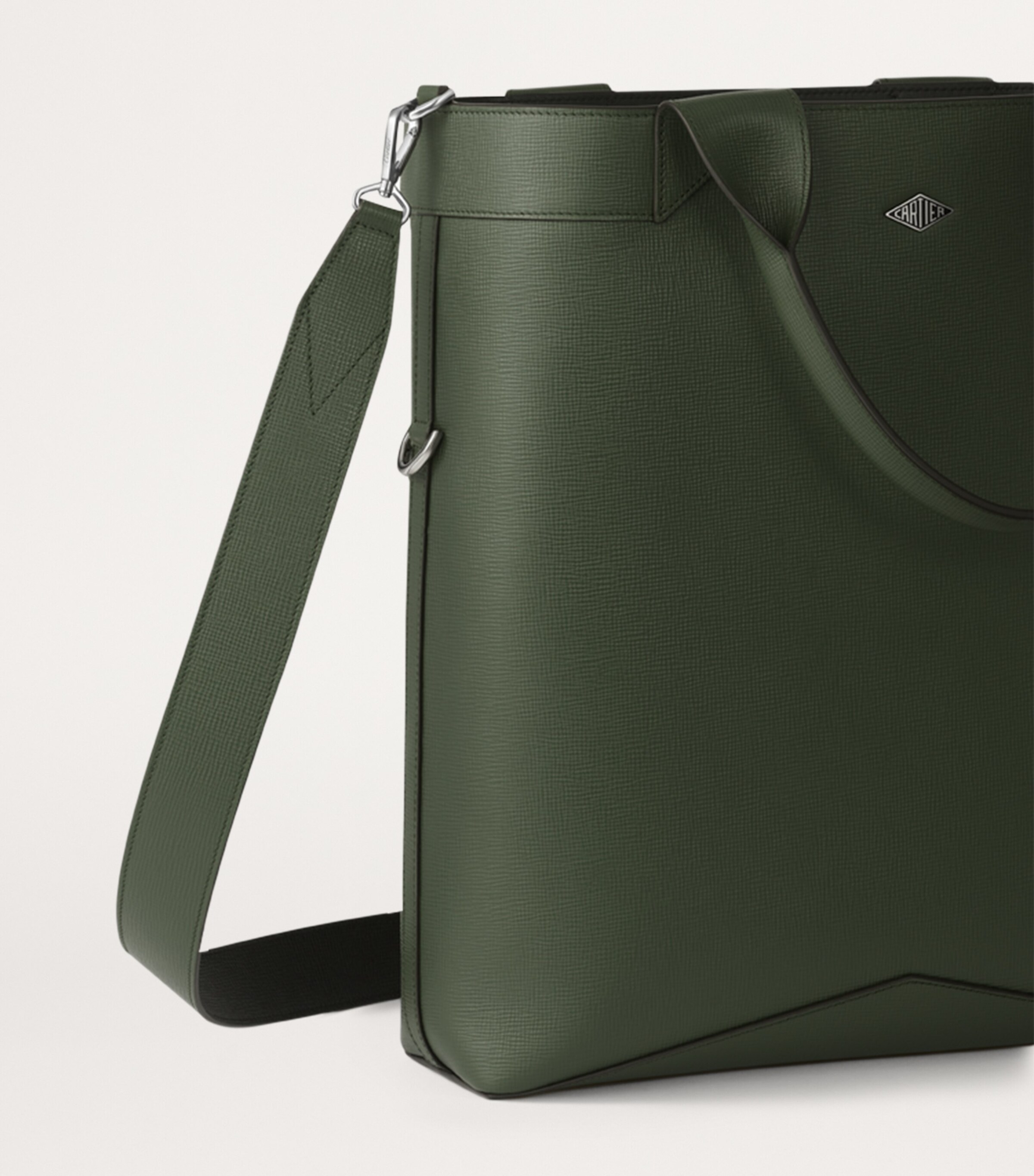 Cartier Small Leather Losange Tote Bag Khaki Image 4