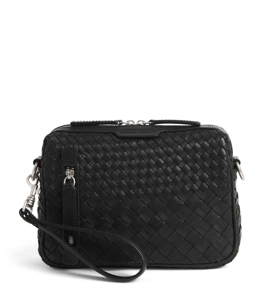Officine Creative Leather Woven Armor Pouch Nero Image 1