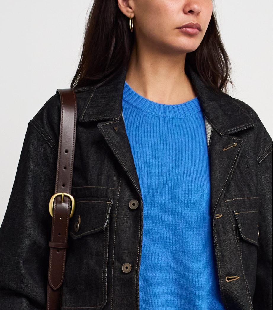 Wool-Cashmere Crew-Neck Sweater ELECTRIC BLUE Image 6