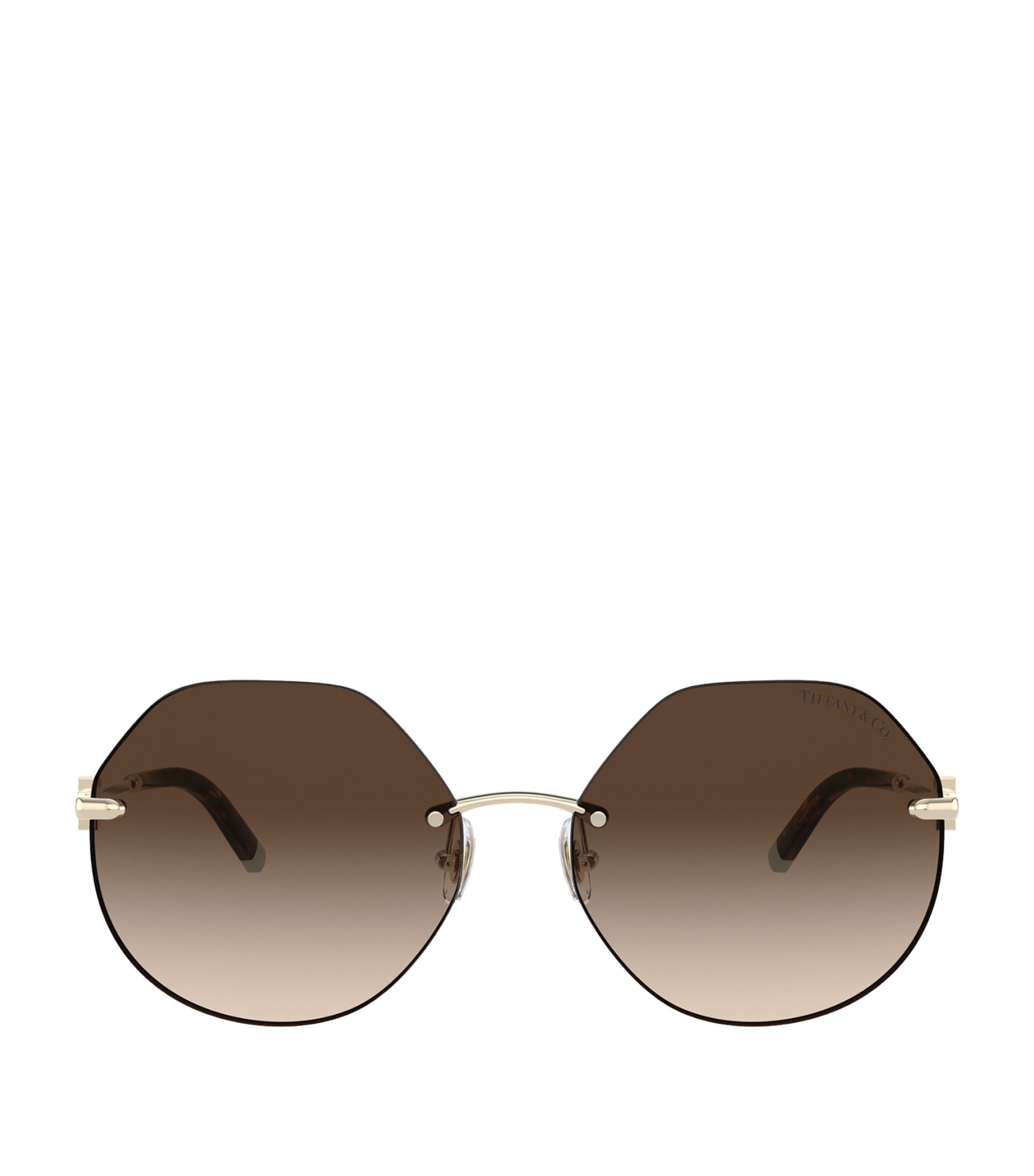 Tiffany & Co Hexagonal Sunglasses In Gold