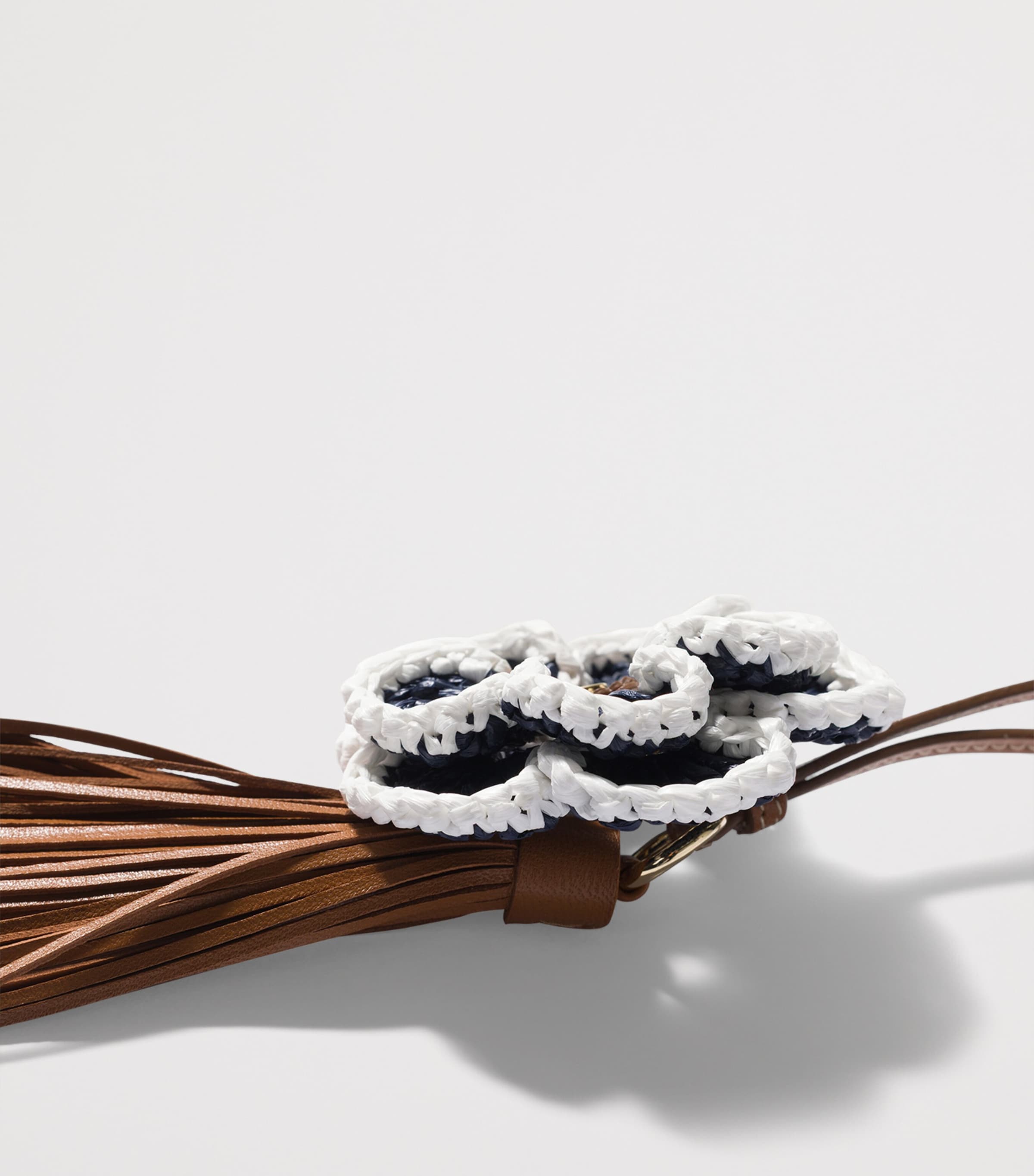 Miu Miu Lambskin Woven Flower Charm Brown Image 2
