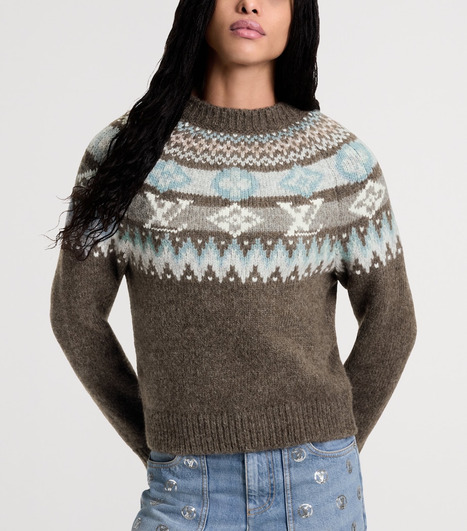 Wool-Blend Jacquard Monogram Sweater GREY Image 2