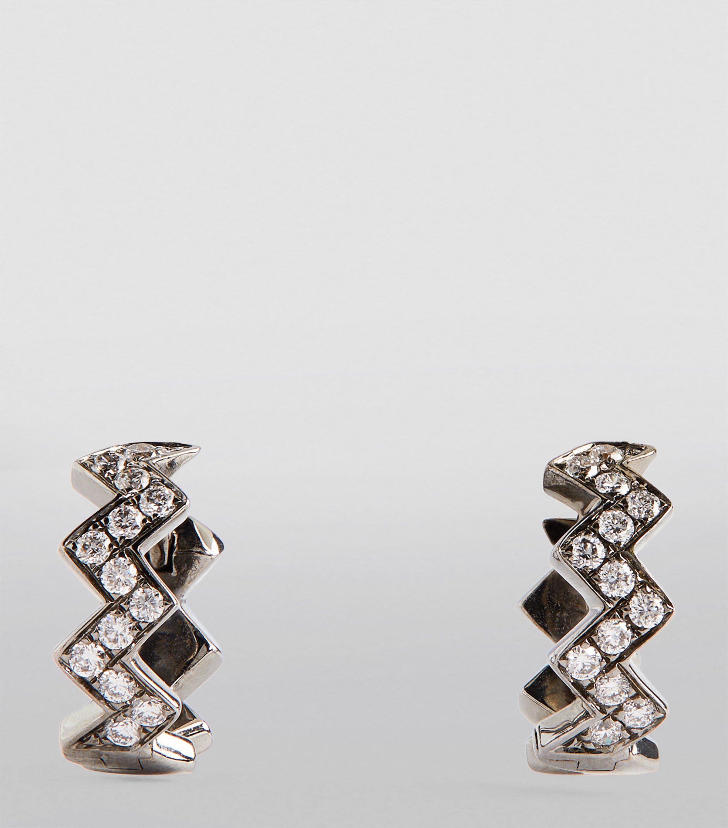 Eva Fehren Blackened White Gold and Diamond Ziggy Hoop Earrings Black Gold Image 2