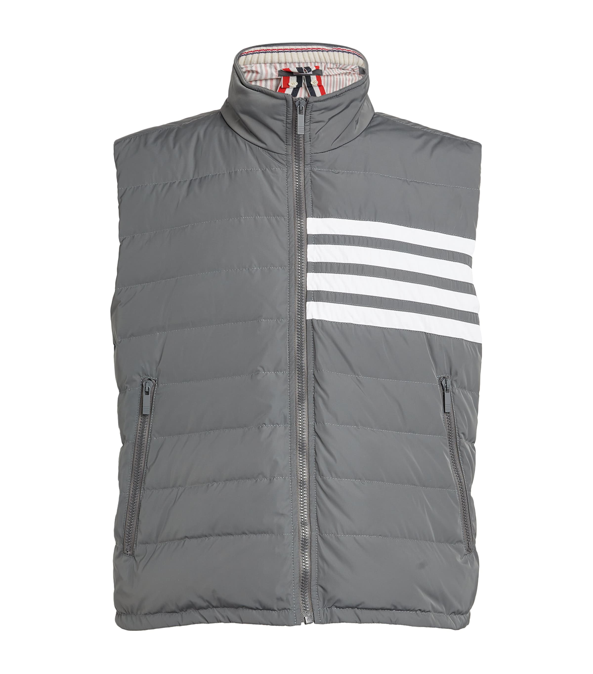 THOM BROWNE DOWN 4-BAR QUILTED GILET 