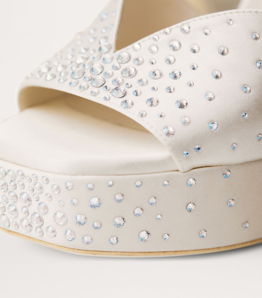 Karli 125 Satin Platform Sandals IVORY/CRYSTAL Image 2