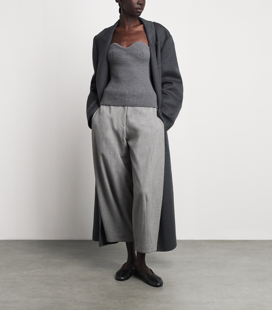 Jil Sander Womens Wool-Blend Bustier Top Basalt Image 2