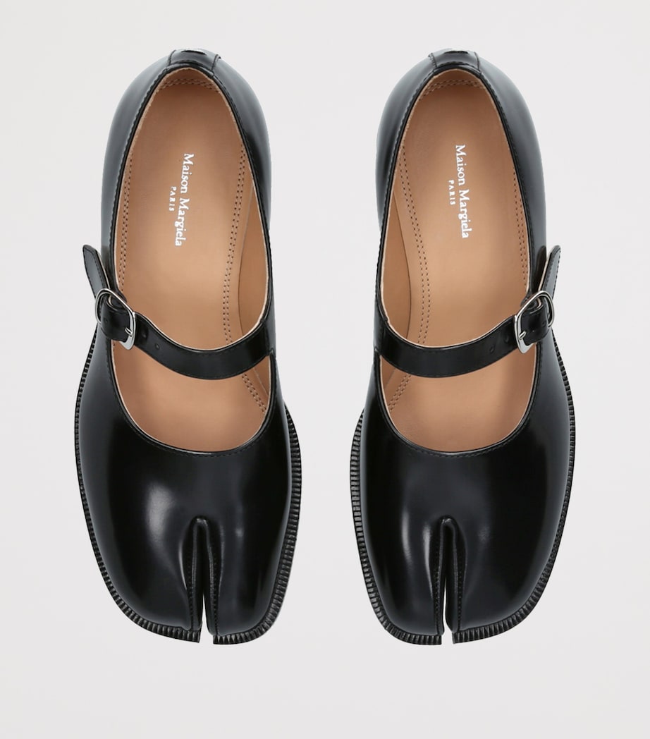 Leather Tabi Mary Jane Shoes BLACK Image 4