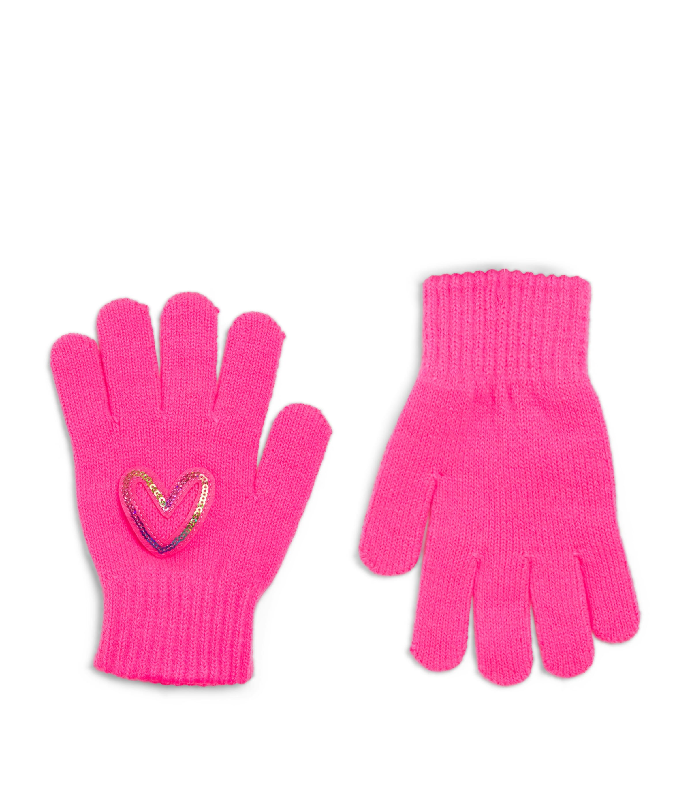 Billieblush Kids' Embellished Knitted Gloves In Pink